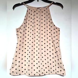 Express Women's Polka Dot Cream Sleeveless Top. Size S